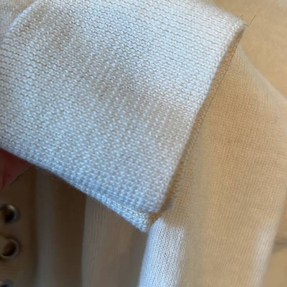 The Kooples Cream Lace-Up Merino Wool Sweater Size M. - Picture 7 of 12
